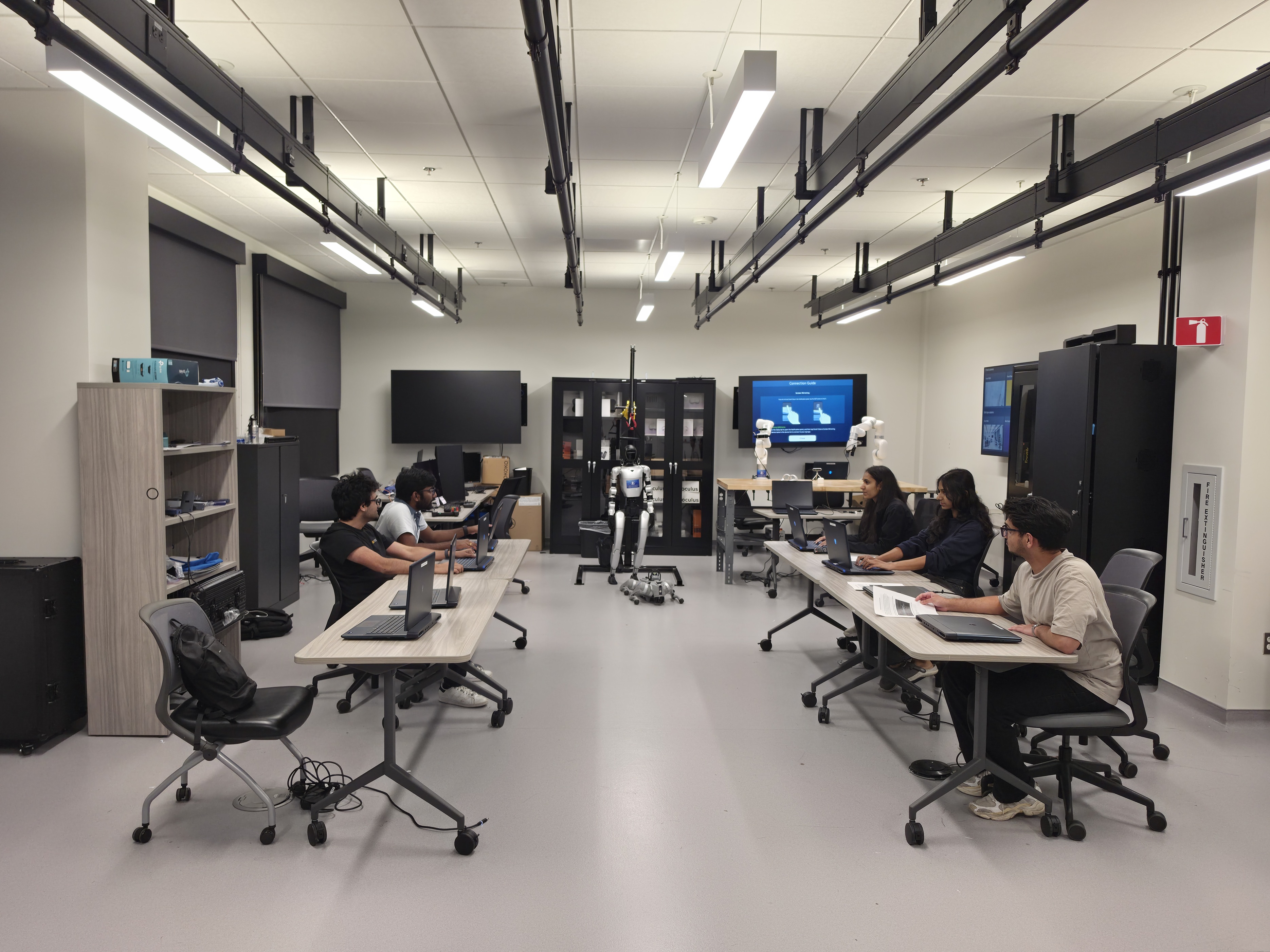 group of students working in digital twins lab 