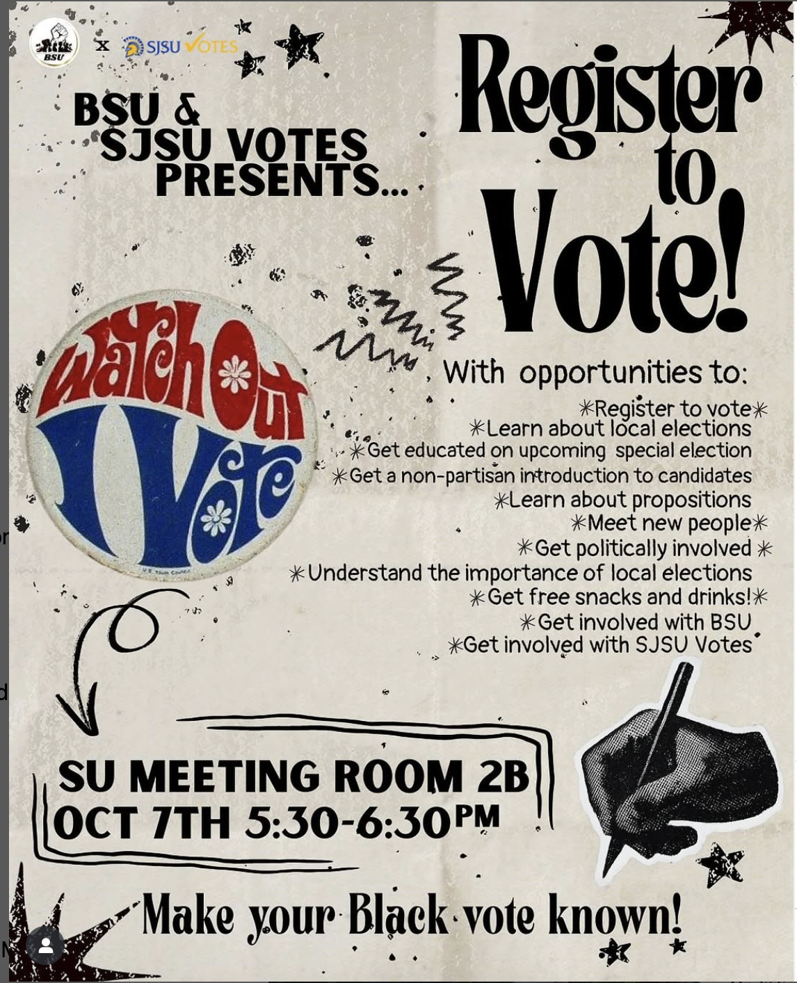 National Voter Ed Week: Registration and Voting Workshop by BSU and SJSU Votes